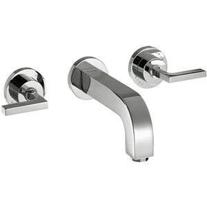 Hansgrohe Axor Citterio 3-Loch Waschtischarmatur mit Hebelgriffen ohne Platte, kurzem Auslauf 140mm